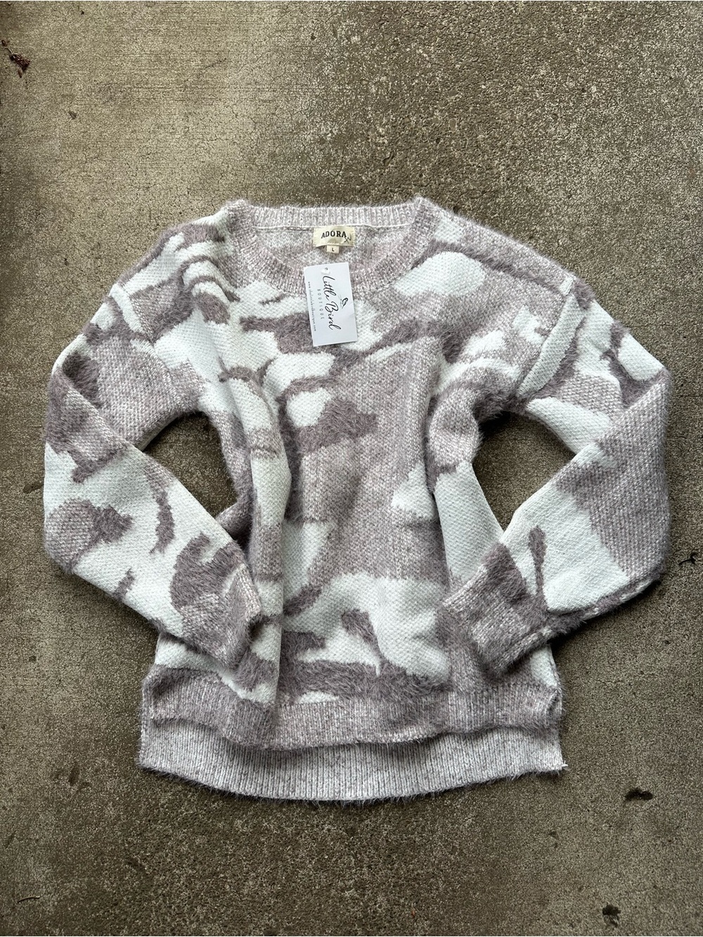 Adora Pink Camo Crewneck Sweater